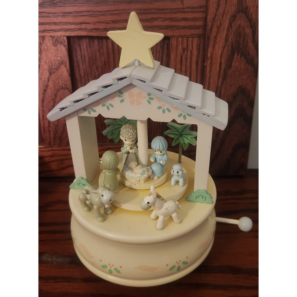 Precious Moments o Come Let Us Adore Him Nativity Revolving Musical 1991 624497